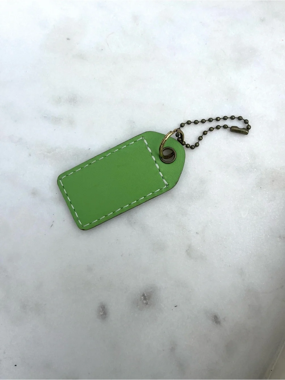 COACH Vintage Leather Hang Tag, Light Green
